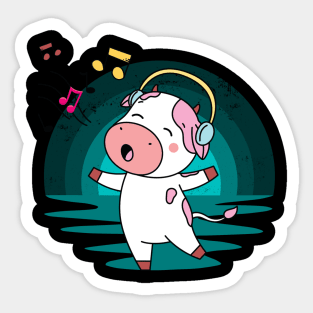 Cow Singing Sticker